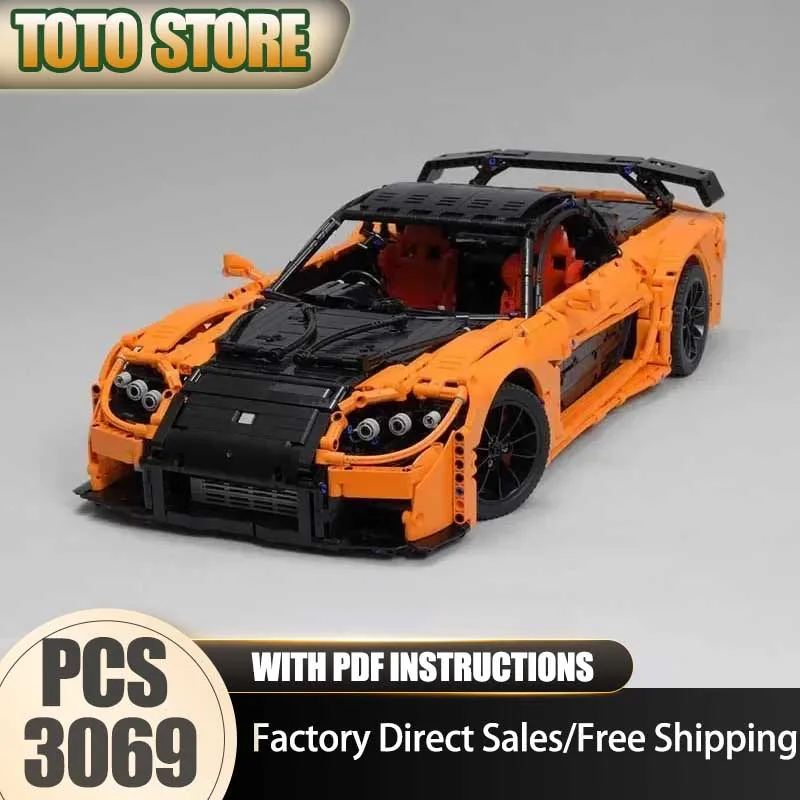 Moc tijolos de construção RX-7 véu lado fortuna campeão velocidade carros modelo tecnologia super esportes blocos carro montagem presente brinquedos diy