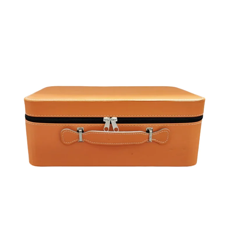 

Leather Storage Bag Outdoor Shock-absorbing Organizer Box Handbag for Ceramic Tea Set Storage