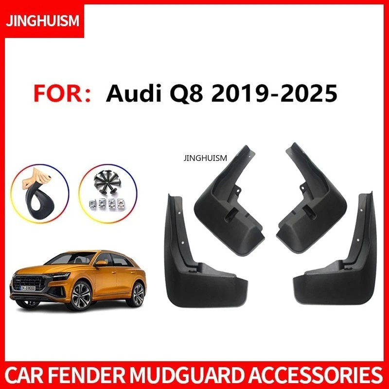 Mudguards Automotive Accessories Mud Flap for Audi Q8 2019-2025 Fender Black Exterior Customization Fenders for Protection