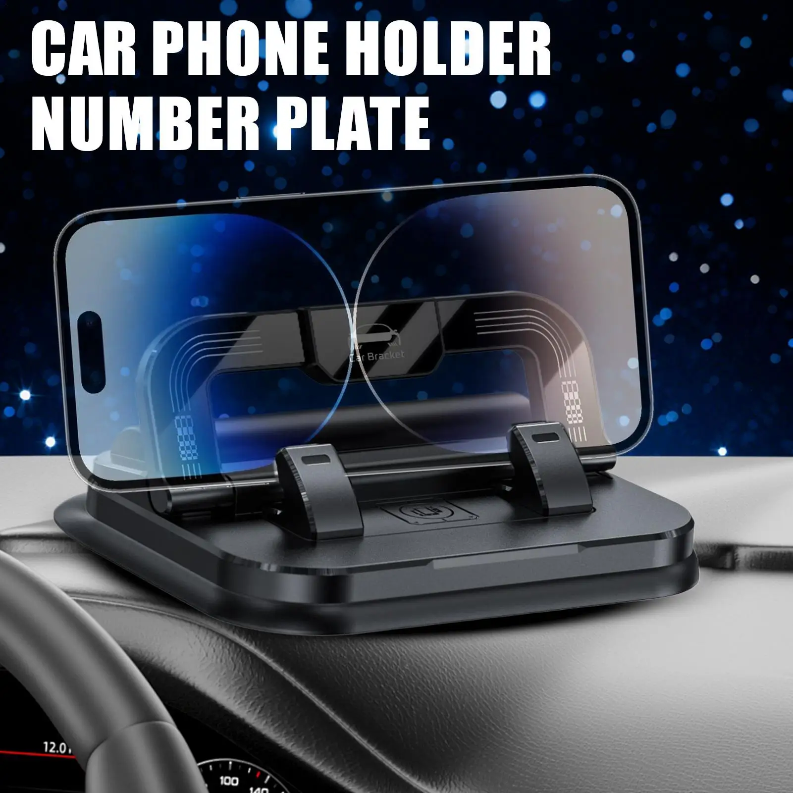 

Car Phone Mount Number Plate Cellphone Mount 2-in-1 Non-Slip Suction Phone Holder Number Plate for Truck Vehicle Daily Commuting