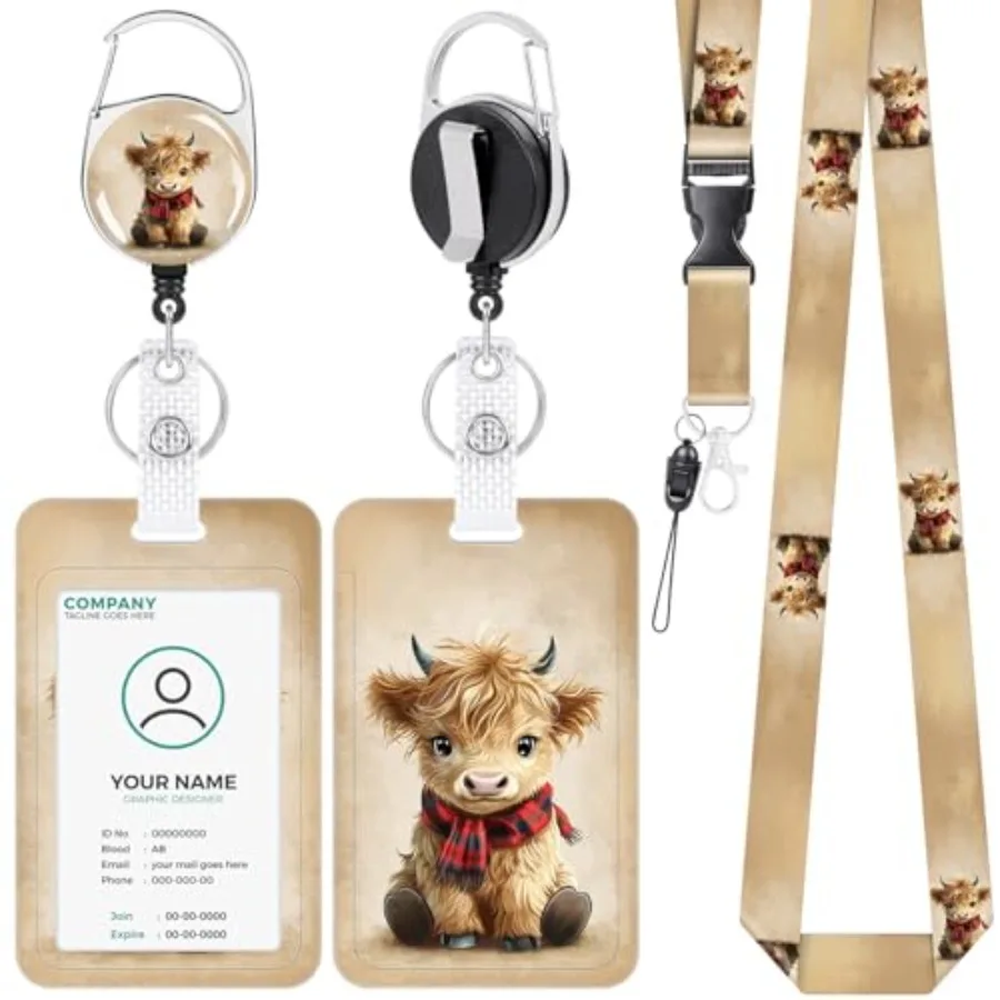 

Lanyards for Id Badges Holder, Retractable Name Tag Holder with Keychain, Vertical Id Credit Card Holder Badge Reel for Nurse T