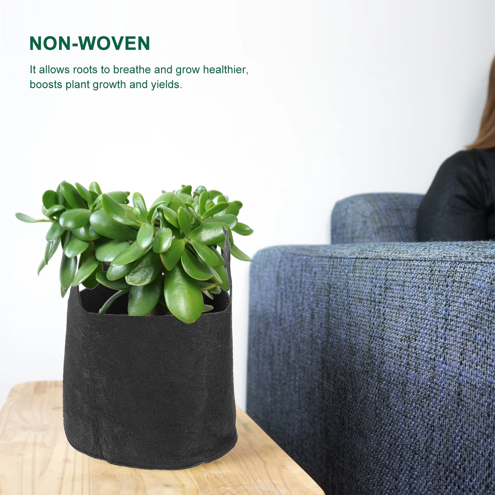 5 قطعة أكياس الحضانة النباتية غير المنسوجة النسيج تنمو أكياس مقابض قوية دائم حديقة الأواني ل Pernials العصارة الخضروات
