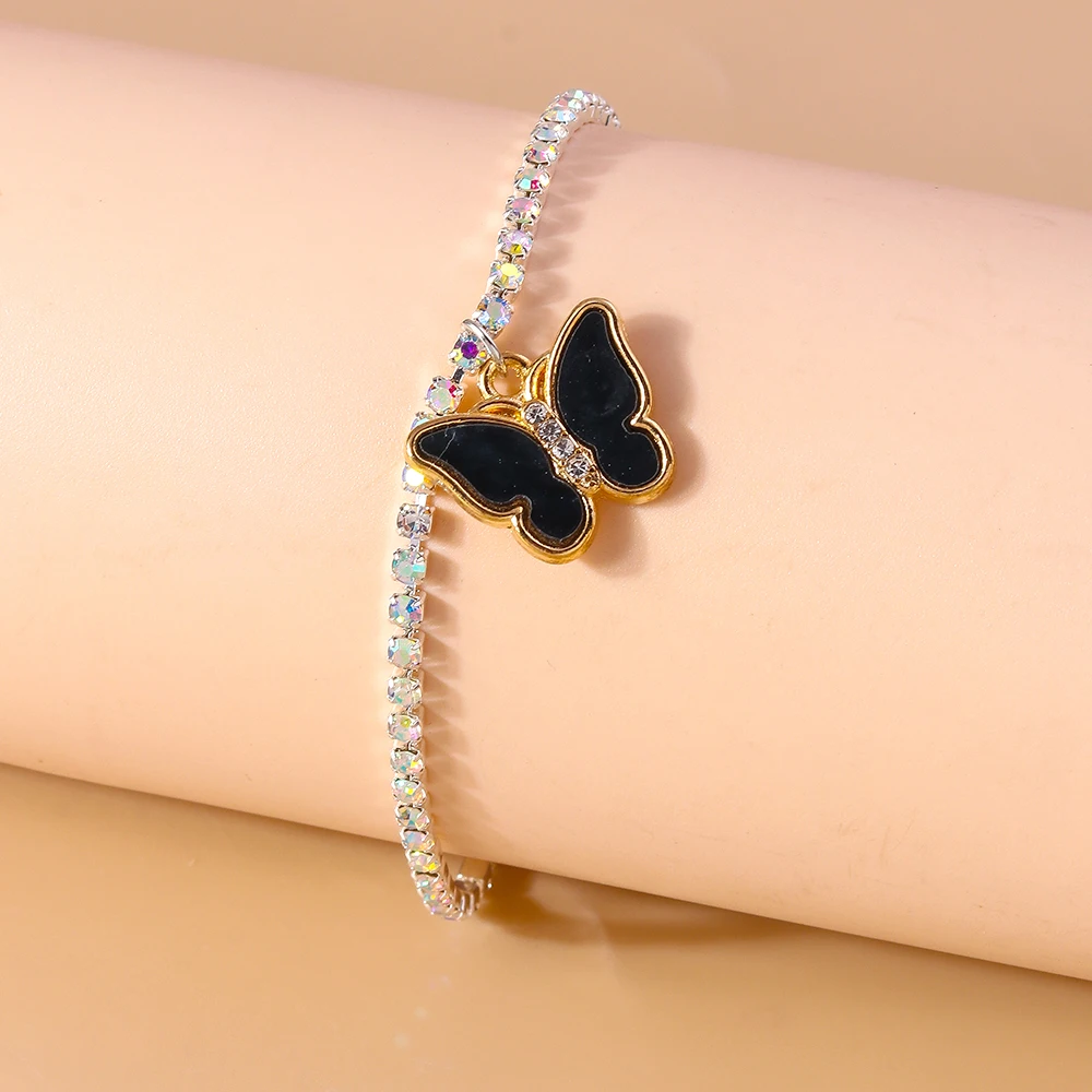 Aihua Neue Glänzende Kubische Tennis-Ketten-Schmetterlings-Armbänder für Frauen Sommer Strand Verstellbare Armbänder Geburtstagsparty-Schmuck – Detail 27