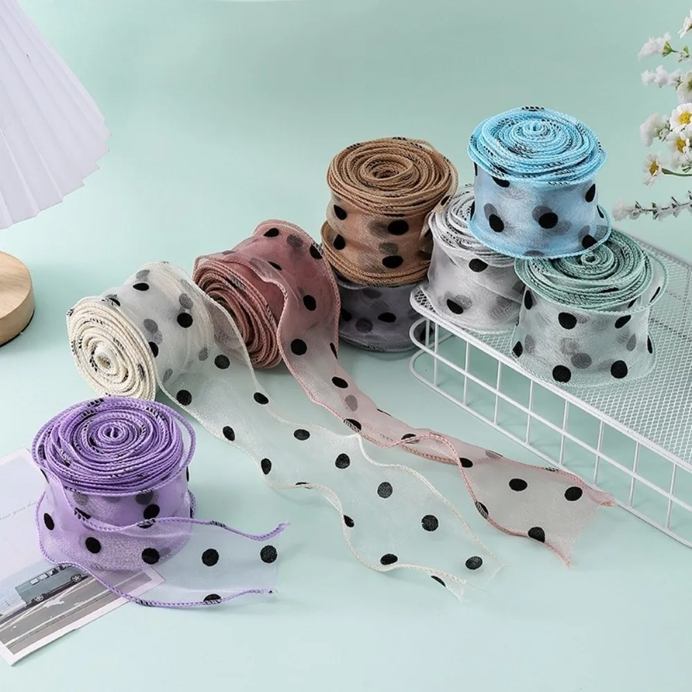 5.5cm Width Organza Ribbon 10 Yards Length Sheer Fabric Scalloped Edge Ribbon Flocked Finish Handmade Craft Grade