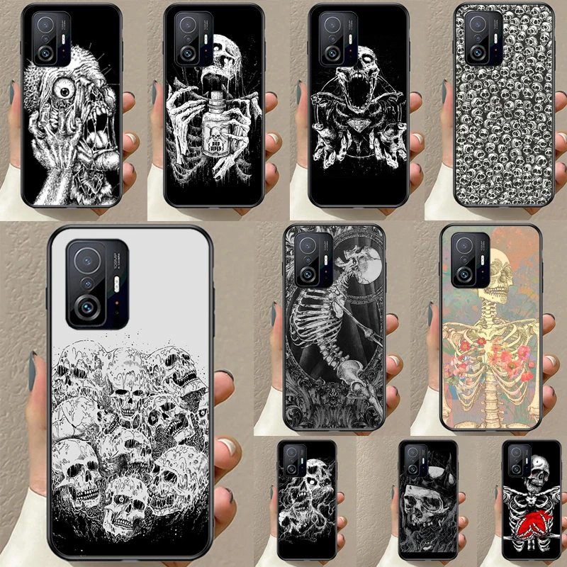 Gothic Fashion Skull Funda For POCO F5 F3 M5s C40 F4 GT X3 X4 X5 Pro Case For Xiaomi 12 13 Lite 11T 12T Pro 12X