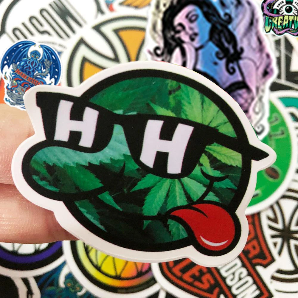 10/30/50/100Pcs Fashion Brand Logo Stickers Decals Waterproof DIY Computer Luggage Stationery Fridge Cool Cartoon Stickers Toys