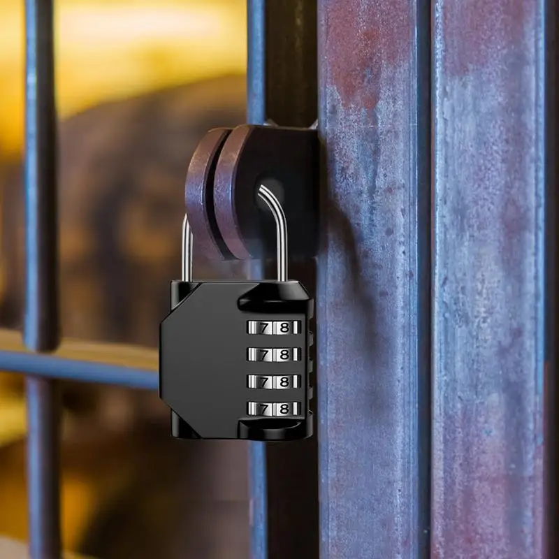 Combination Padlock, Outdoor Gate Combo Lock, Resettable 4 Digit Luggage Locks, High Security Small Combination Lock for School