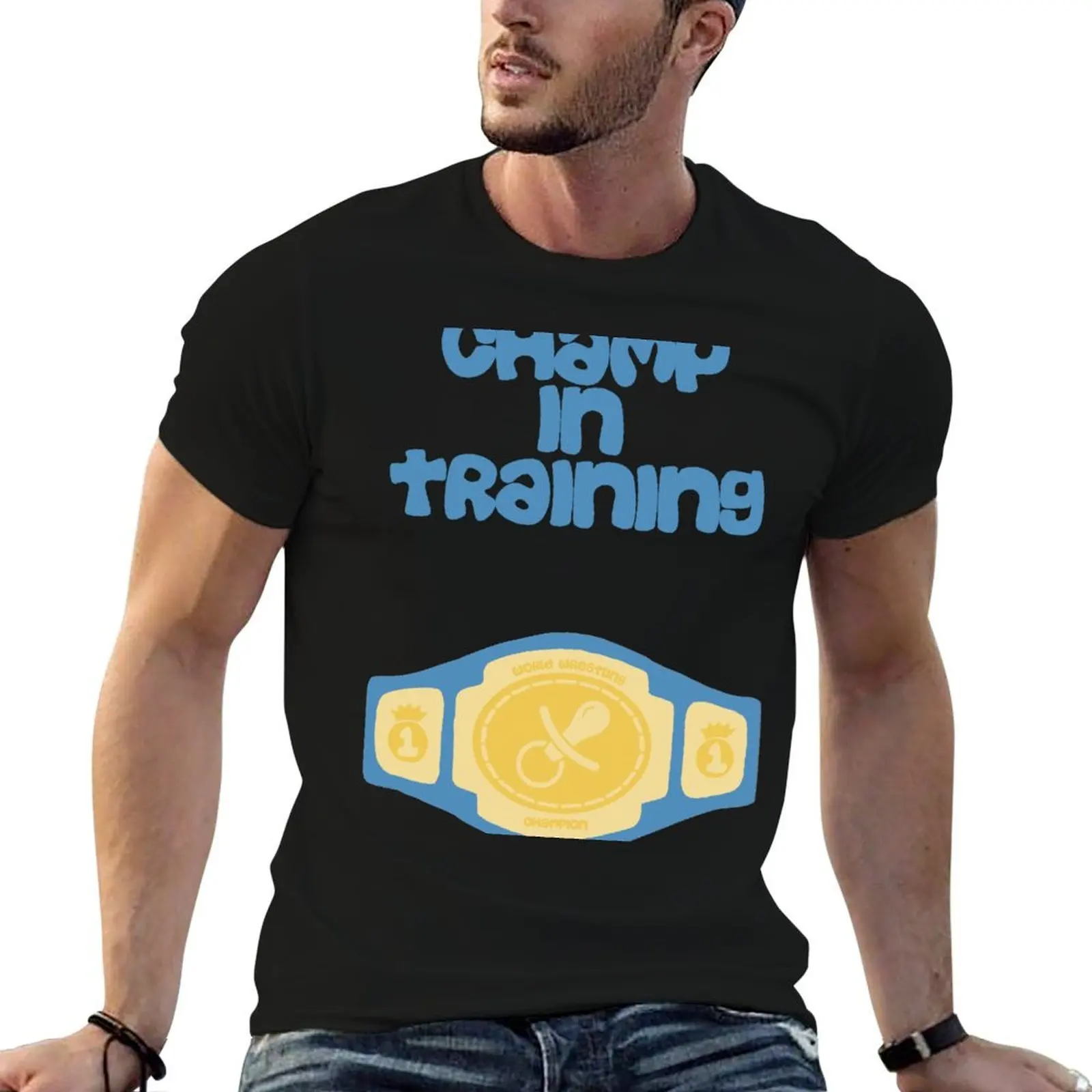 Champ in Training cute wrestling belt baby onesie T-Shirt plus size tops Blouse Men's clothing