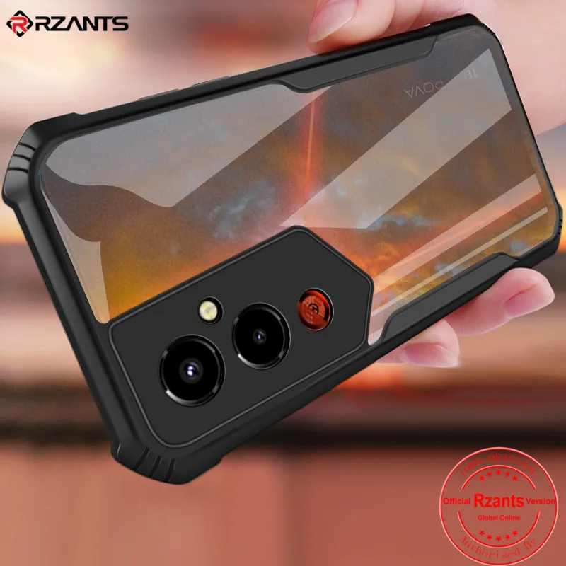 Rzants For Tecno Pova 4 Pro Case Hard [Blade] Shockproof Slim Crystal Clear Cover funda Casing