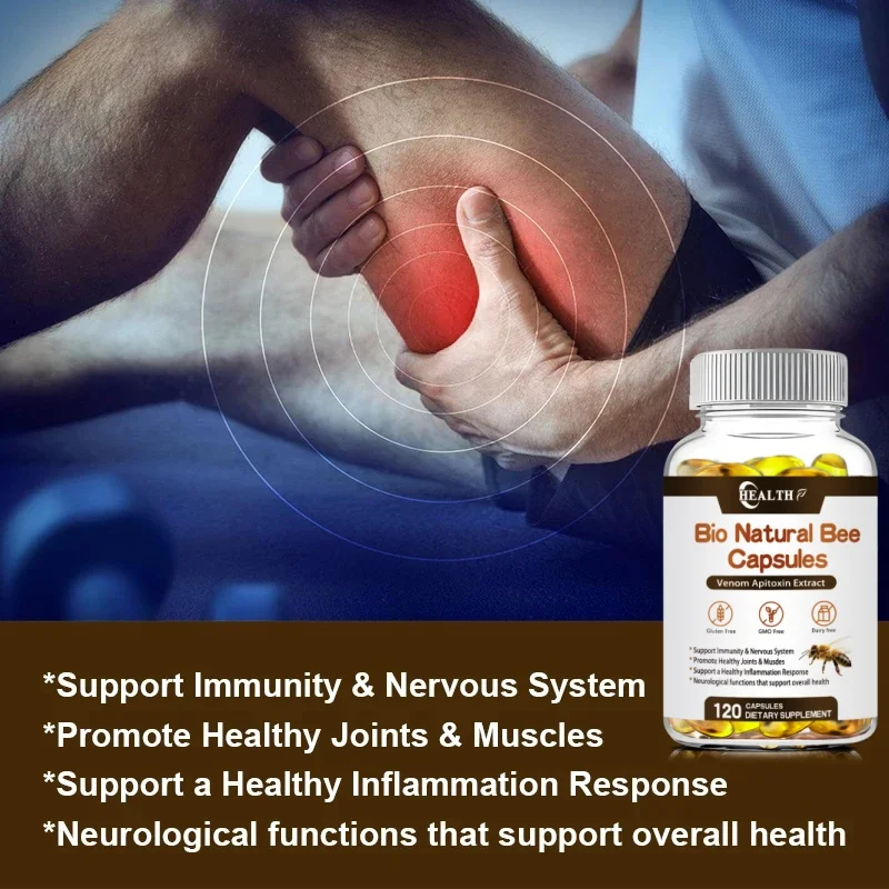 Bee Capsules Enhance Immunity Antioxidation Effectively Relieve Joint Inflammation Non-GMO 60/120 Vegetarian Capsules