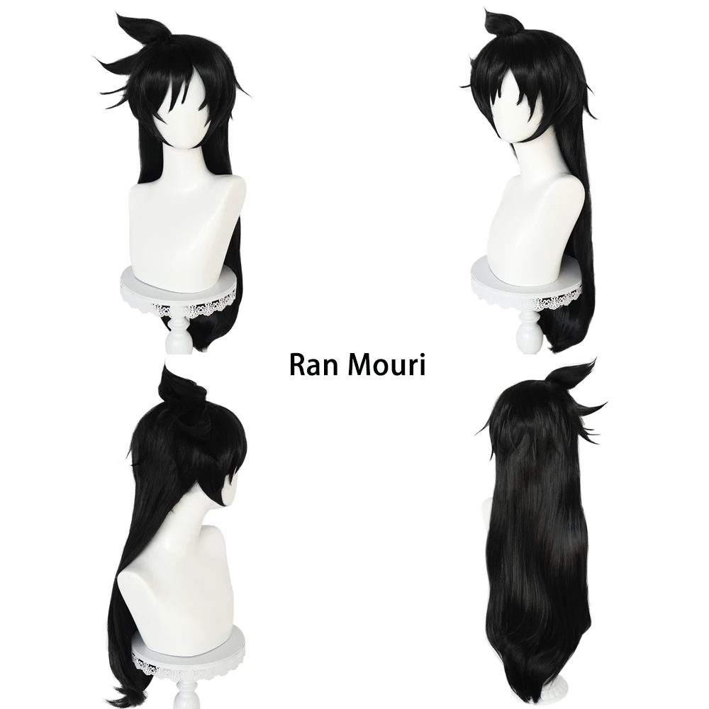 عالية الجودة أنيمي المحقق ران موري تأثيري الشعر الاصطناعية 30 بوصة أسود طويل الشعر مرحلة الأداء اليومي شعر مستعار للحفلات الطبيعية