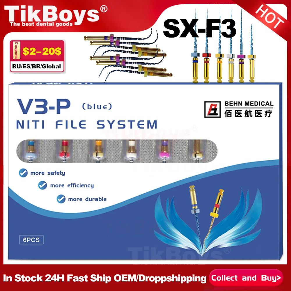 

Sx-F3 25mm Dental Instrument Super File Gold Rotary Heat Activation Flexible Engine Taper Files Root Canal Dentist Tool Material