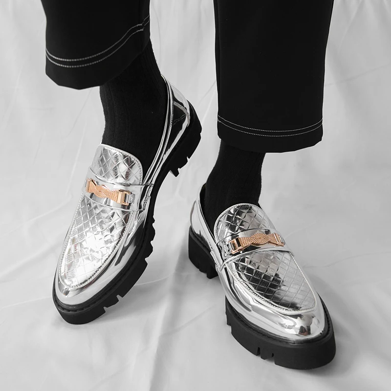 

2025 мужские лоферы из лакированной кожи с кисточками, модельные оксфорды на толстой подошве, удобные без шнуровки, деловые повседневные деловые туфли большого размера