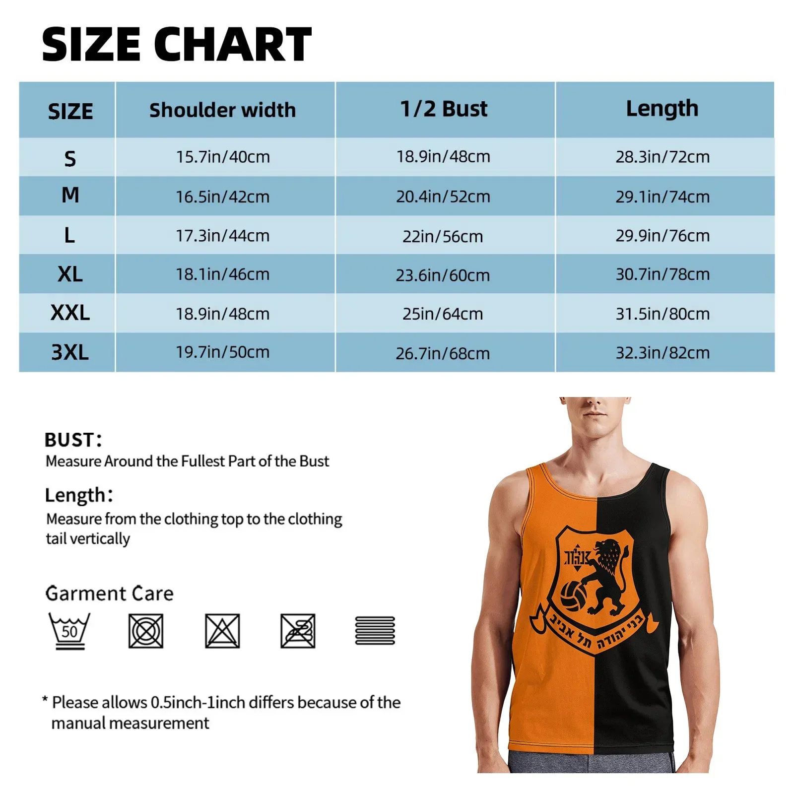 Bnei Yehuda Tel Aviv Athletic Men's Hd Print Cotton Tank Top Muscle Tee Sleeveless T-Shirt Tagless Tank Undershirt