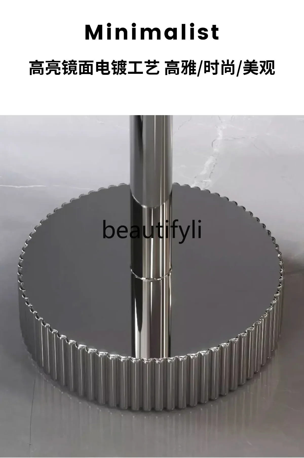 Marble size round stainless steel high-end luxury stone round coffee table combination G1218