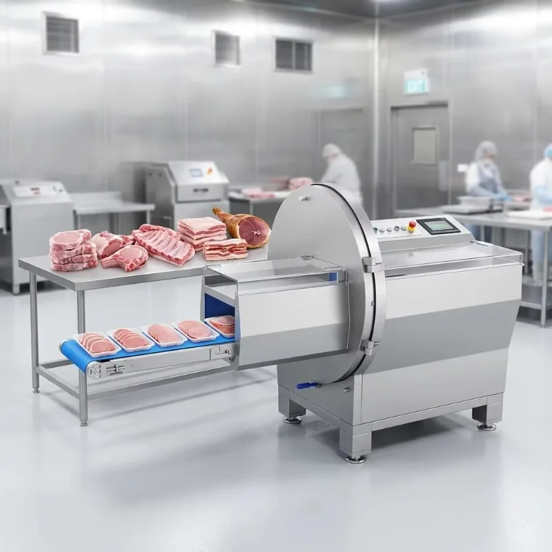 Electric Frozen Meat Cutting Machine Stainless Steel Adjustable Thickness Rib Bone Cutter for Pig Sheep