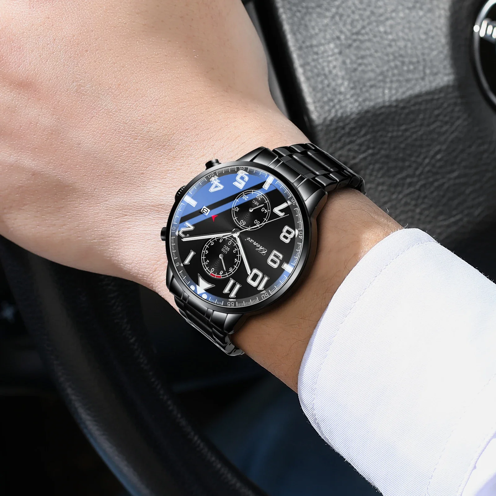 CHENXI 9073 럭셔리 쿼츠 남성용 시계 달력 방수 발광 크로노그래프 남성용 시계