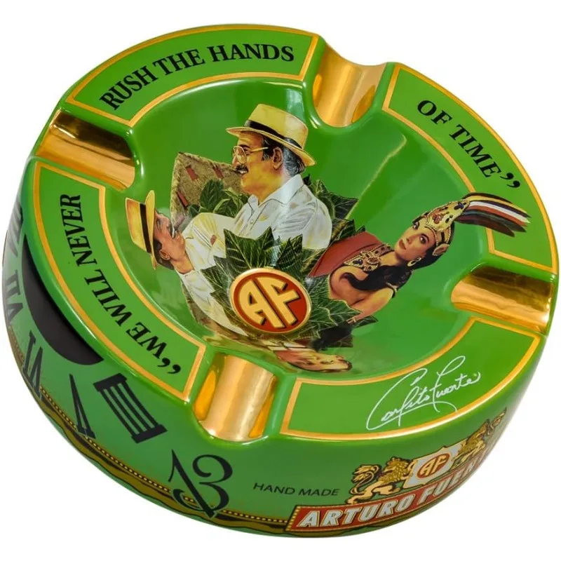 

Limited Edition Large 8.75" Arturo Fuente Porcelain Cigar Ashtray Green