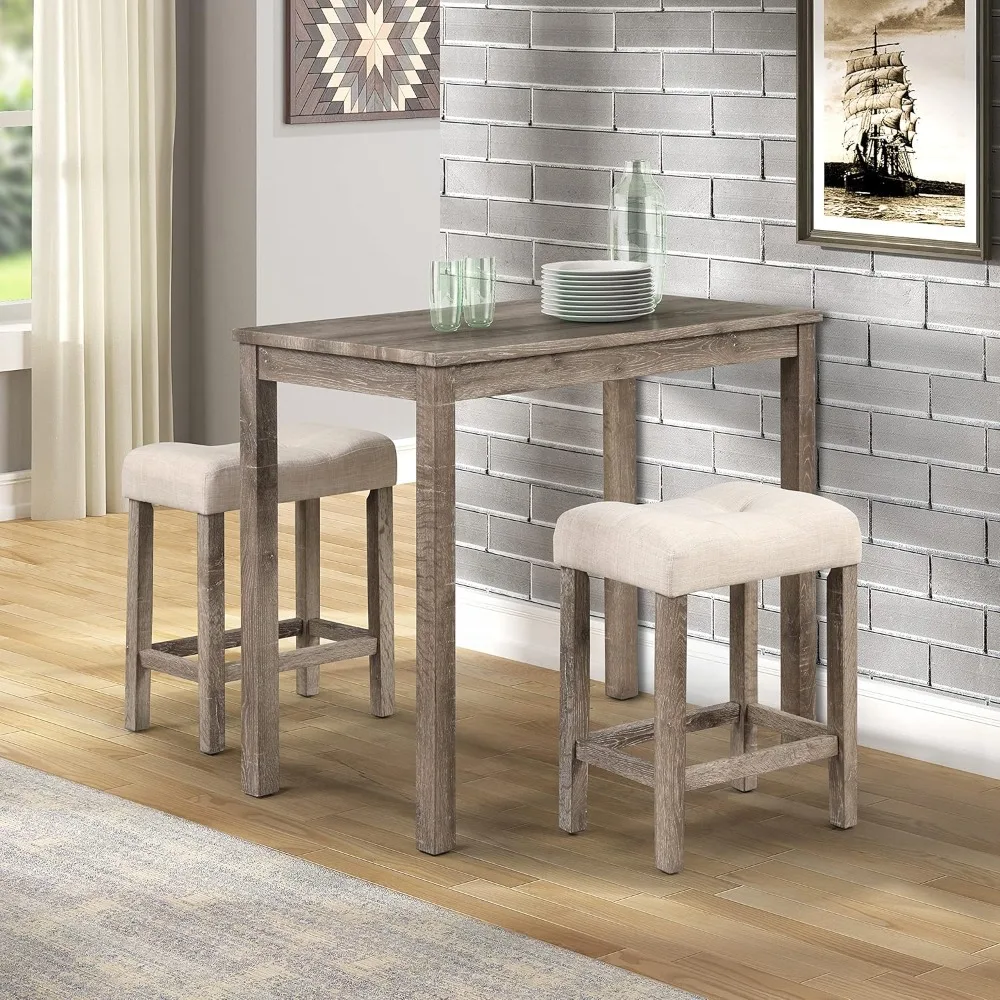 

Sora Wood 3-Piece Counter Height Dining Set, Taupe