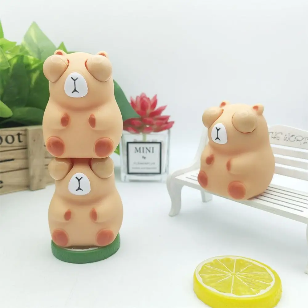 Vinyl Capybara Shape Squeeze Toys Blow Bubble Pinch Kneading Squeeze Sensory Toys Soft Novelty Cartoon Capybara Knead Toy