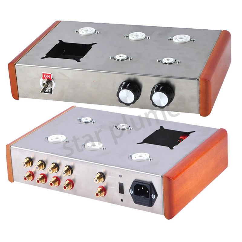 All Aluminum Power Amplifier Case 300B/EL34/kt88/2A3/kt66 Vacuum Tube Amplifier Chassis Wooden Side Panel Mini Chassis DIY Box