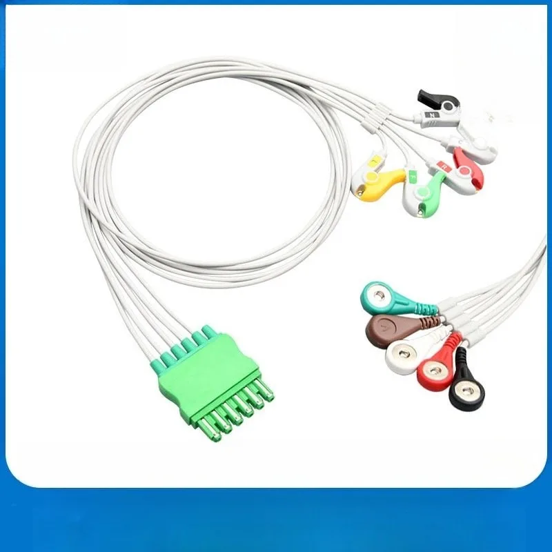 Compatible with SC9000/SC7000 Monitor ECG Lead Wires, 3/5/6 Leads, Snap & Clip-On Type