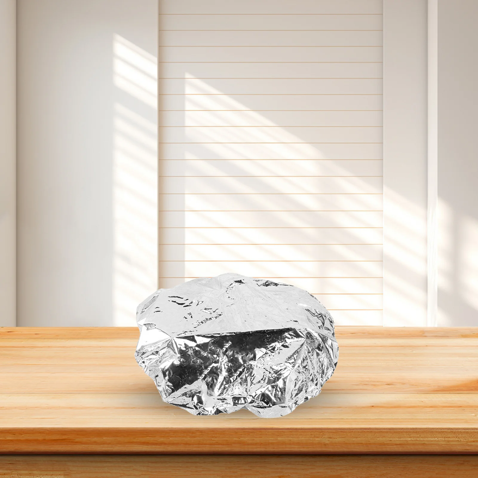 

10Pcs Aluminum Foil Hair Cap Heat Insulation for Tying Hair during Makeup and Face Cleaning Elastic Edge Silver