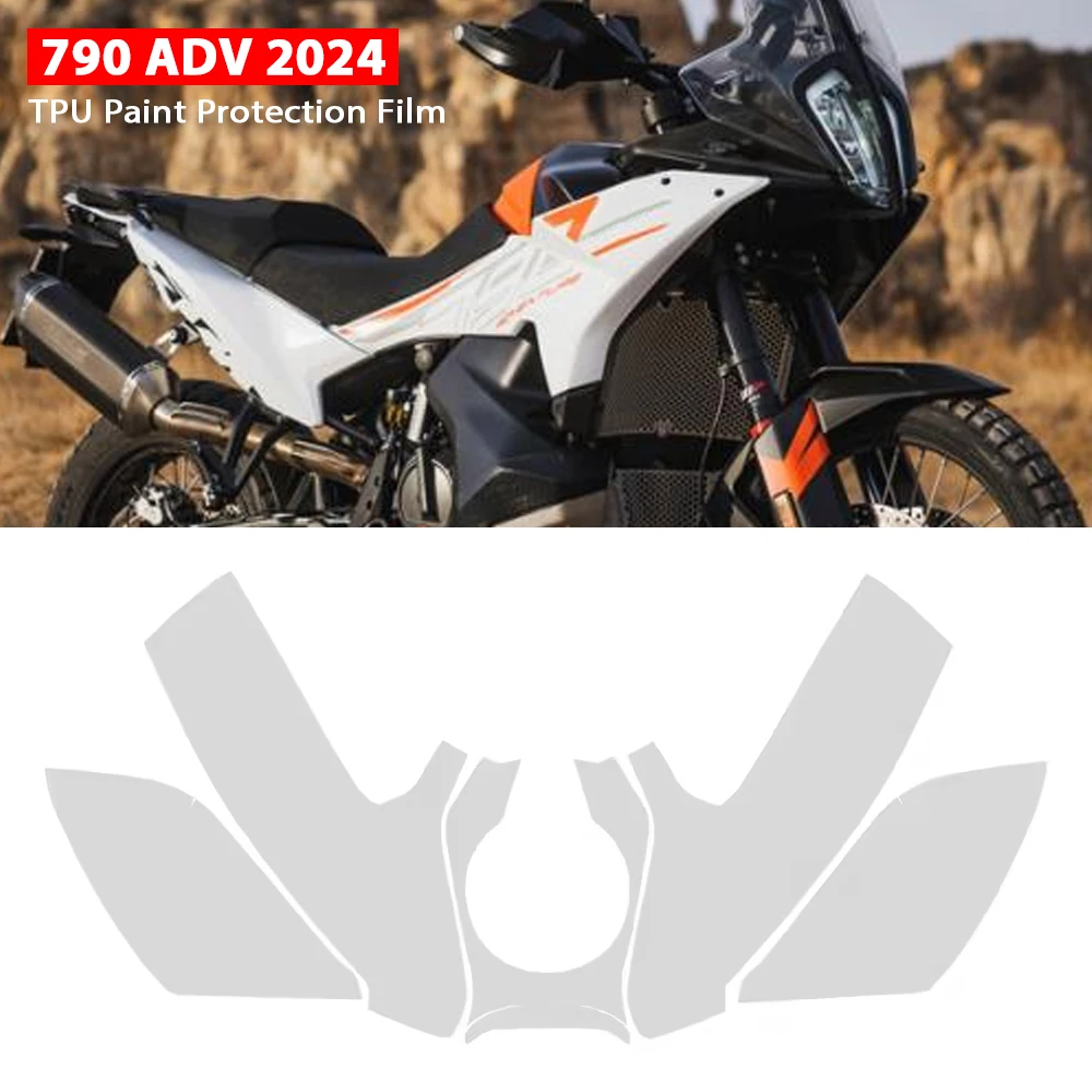 

Защитная пленка для краски из ТПУ подходит для 790 Adventure PPF, защитная наклейка для тела для KTM 790 ADV, невидимый обтекатель, прозрачный бак 2024