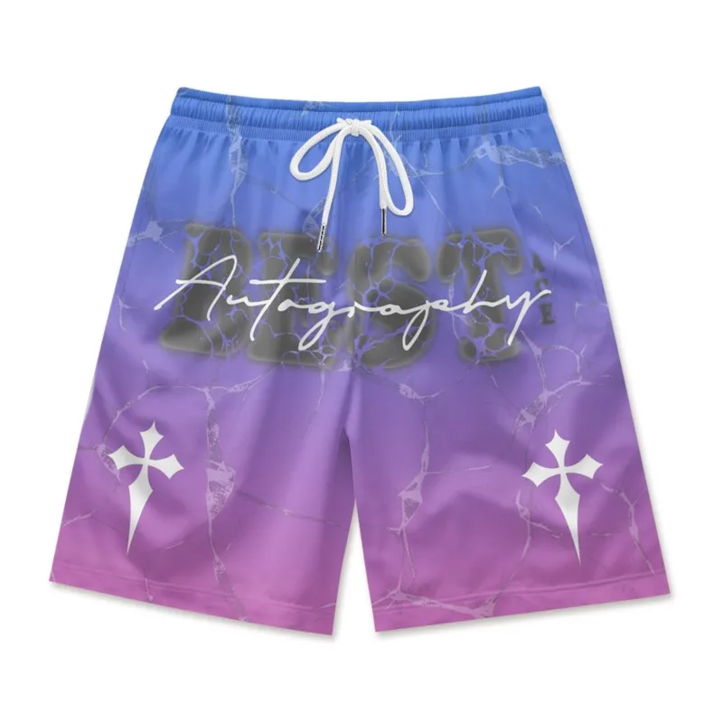 Men's Letters Overprinted Shorts Quick Dry Breathable Polyester Beach Vacation Shorts Daily Chic Streetwear Clothing Bottoms