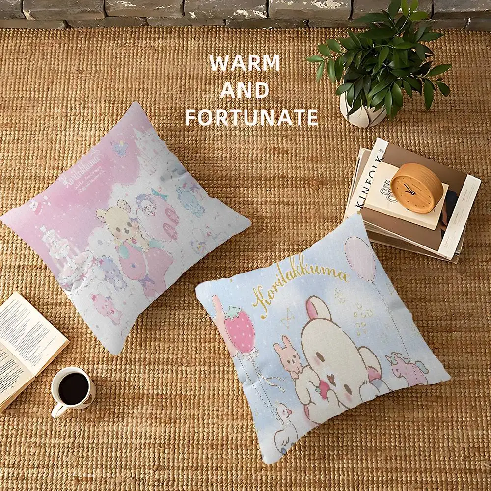 Popular Cute R-rilakkumas bear Cushion Cover Polyester Sofa Cushions Decorative Throw Pillows Home Decoration Pillowcover