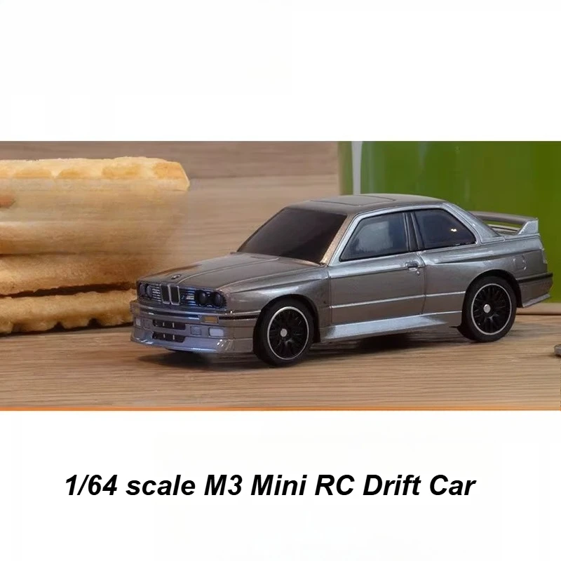 KABOLTE 1/64 Scale M3 Mini Simulation RC Drift Car 2.4G Remote Control Cool LED Lights Hard Shell Body Remote Control Toy Model