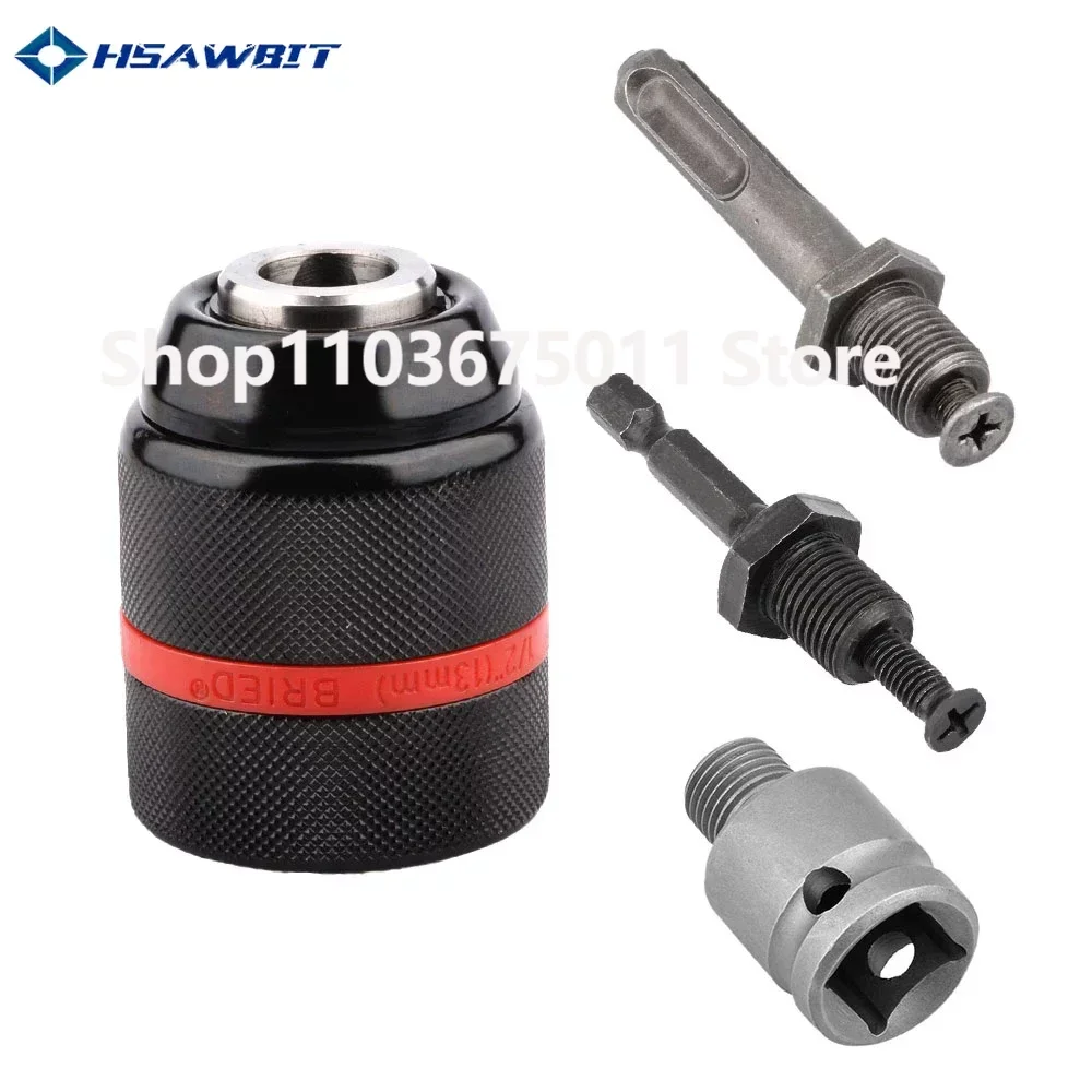 Metal Heavy Duty 1/2-20UNF 13mm Keyless Drill Chuck Hex Shank/SDS/Socket Square Female Adaptor Hardware Tool Professional