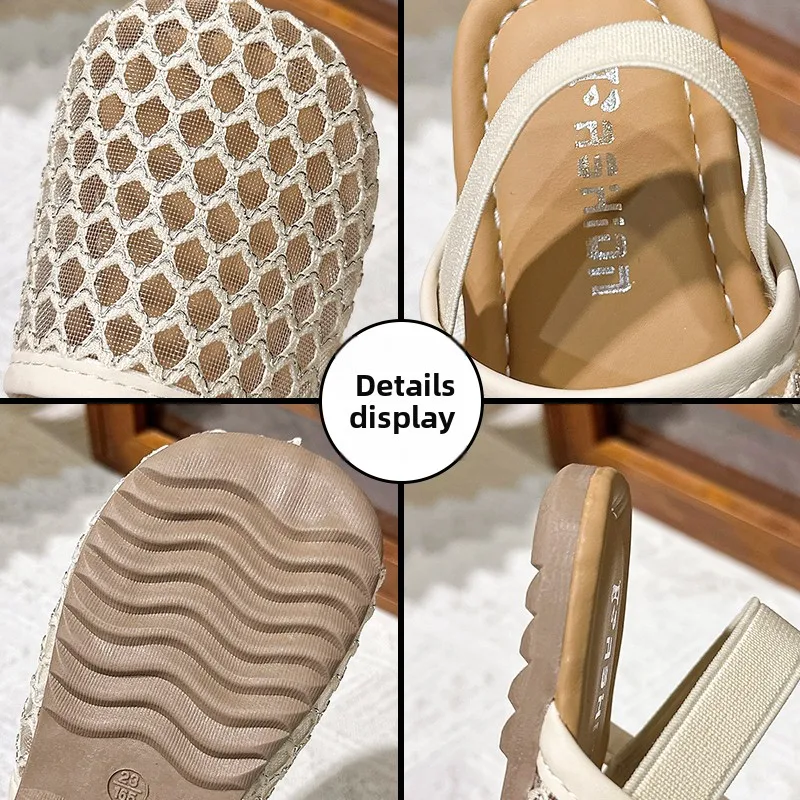 Baby Girls Shoes Braided Sandals for Girls Kids Fashion Hollow Out Leather Shoe Soft Sole Retro Princess Slippers Beach Shoes
