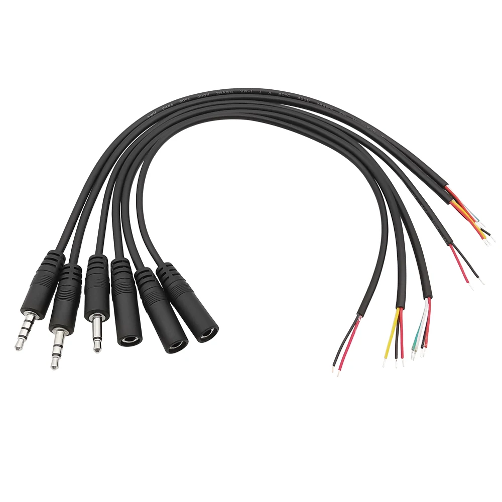 3.5mm Male Plug Female Jack Mono / Stereo Audio Connector 3.5mm 2/3/4 Pole Audio Headphone Extension Wire DIY Repair Cable 30CM