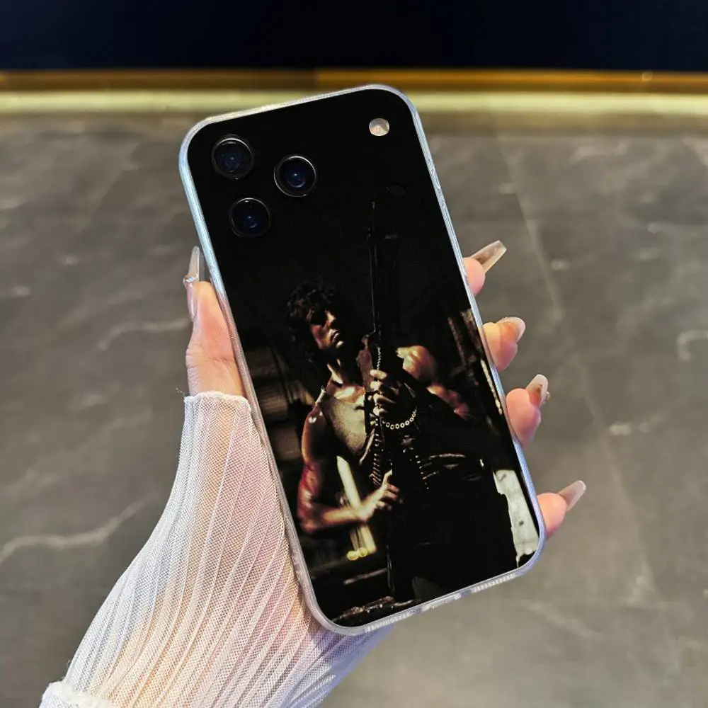 حافظة هاتف جون رامبو لهاتف آيفون 17,16,15,14,13,12,11 Pro,Max,Plus,X,XS,XR,SE4,E غطاء ناعم شفاف صغير #4