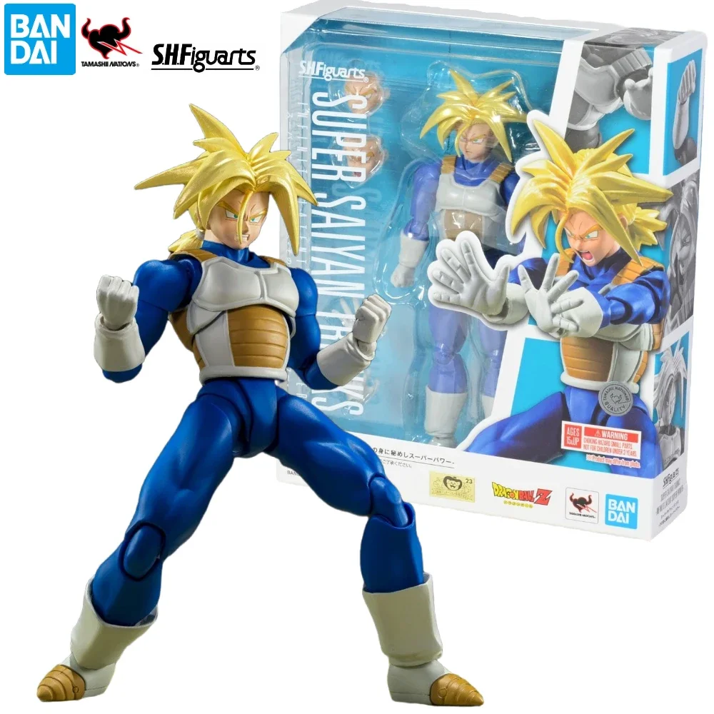 In Stock Bandai S.H.Figuarts SHF Dragon Ball Battle Clothes Trunks Infinite Latent Super Power Action Figure Toy Gift