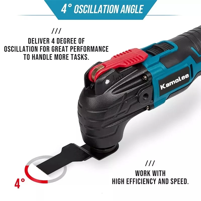 Kamolee Electric Cordless Oscillating Multitools Multi-function Trimmer Saw Renovator Power Multi-Tool for Makita 18V Battery