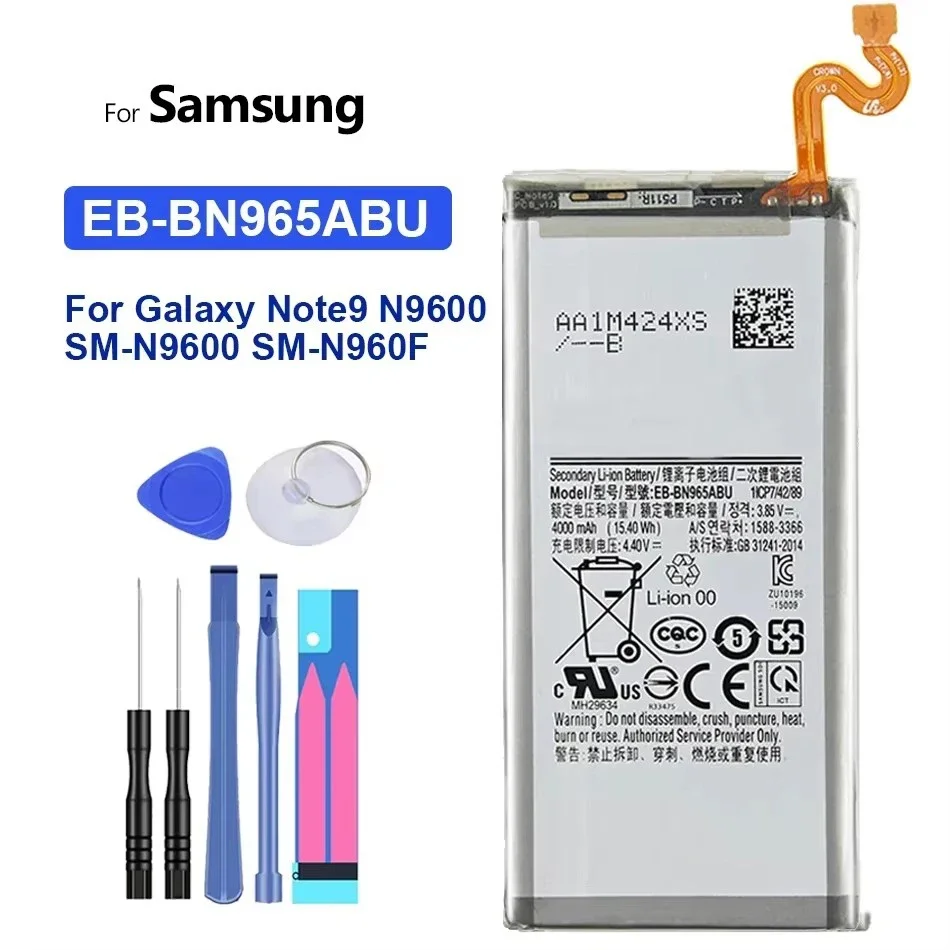 삼성 갤럭시 노트 9 용 교체 배터리 EB-BN965ABU, 노트 9 SM-N9600 N960F N960U N960N N960W SM-N960X 4000mAh 배터리