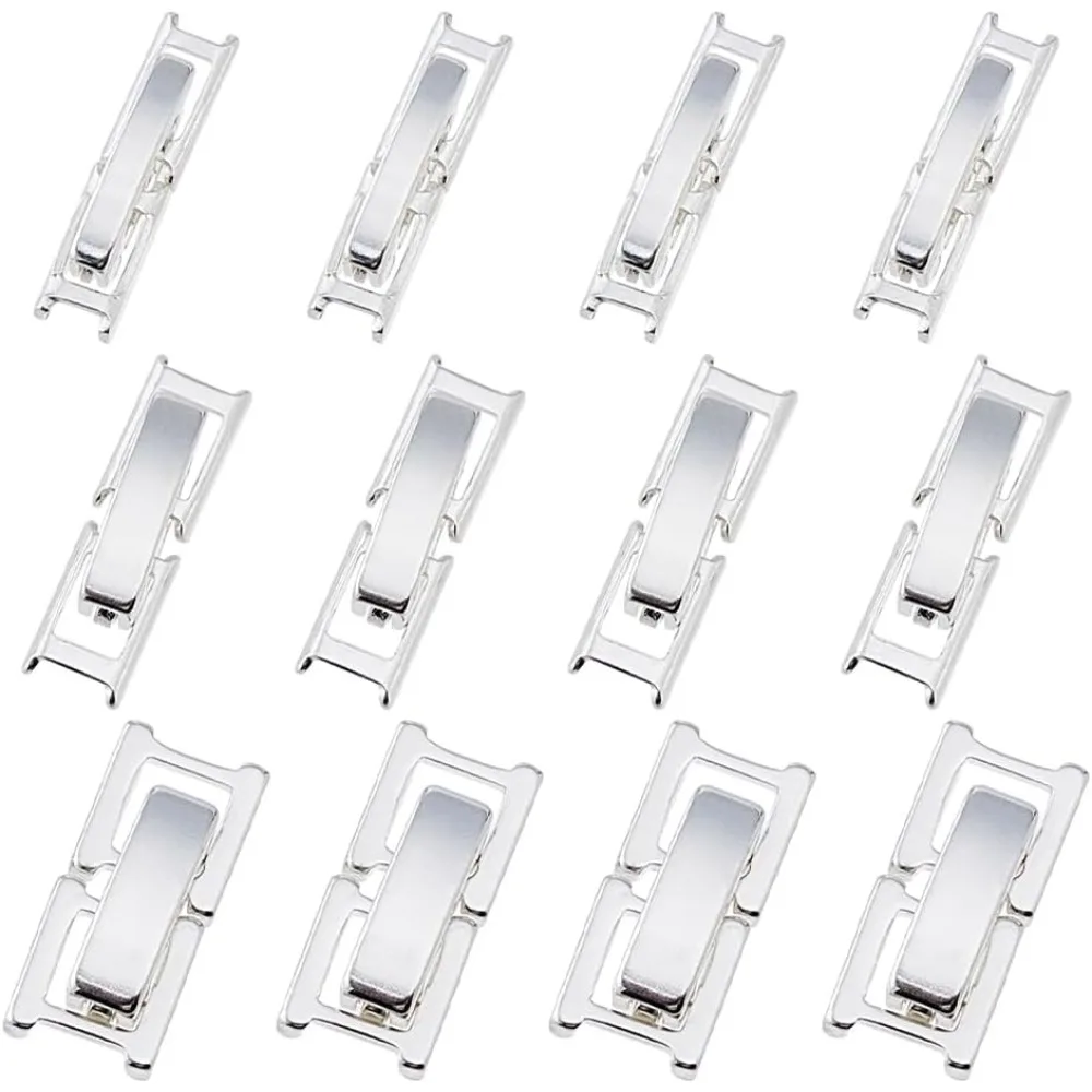 

12Pcs 3 Sizes Brass Fold Over Jewelry Clasp Bracelets Extenders Clasps Jewelry Extender Clasps Small Fold Over Clasp