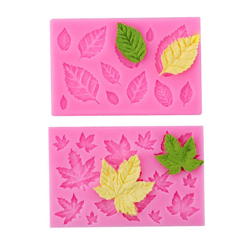 

DIY 3-piece Maple Leaf Silicone Mold Chocolate Cookie Fondant Baking Accessories Cake Edging Decoration Tools Kitchen Gadgets