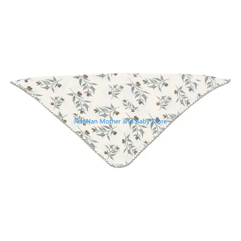 

Cotton Triangle Bib for Boys Girls Multiple Use Saliva Towel Burp Cloth Exquisite Stitching Bandana Scarf for Teething