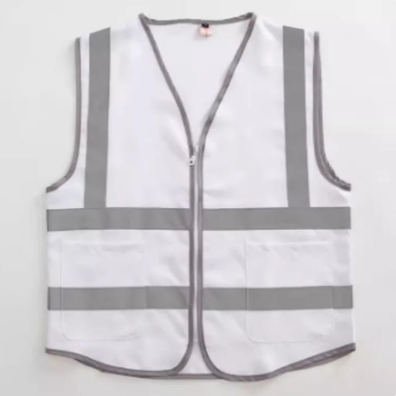 Gilet di sicurezza riflettente per donna uomo sicurezza ad alta visibilità con tasche la parte anteriore con cerniera soddisfa gli standard ANSI/ISEA