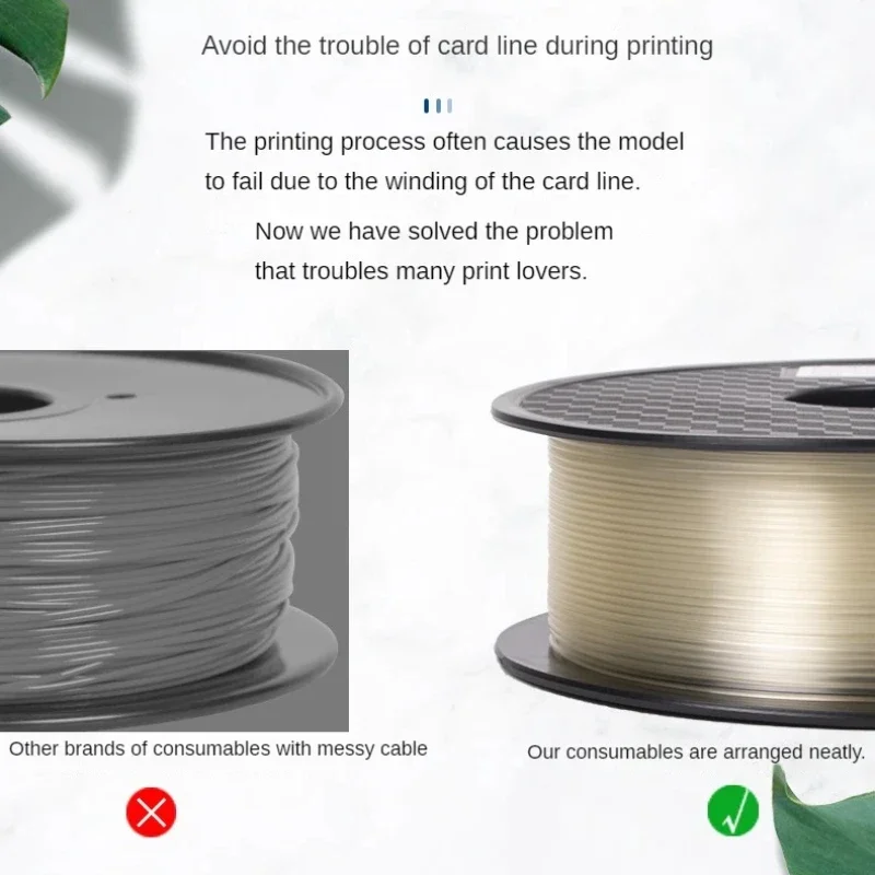 Transparent PLA,Neatly Wound 3D Printing Filament,+/-0.02mm Dimensional Accuracy,Fits Most FDM Printers,1kg Spool,translucent