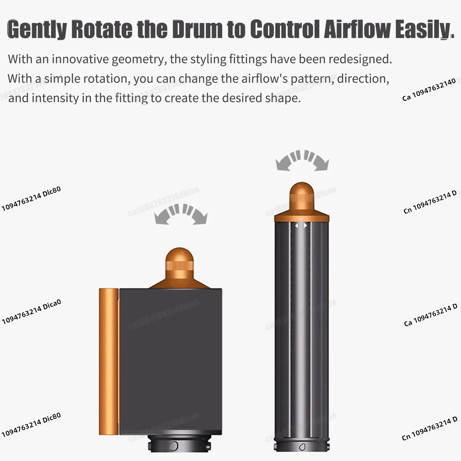 6IN1 헤어 드라이어 브러시 랩 30/40mm 열 컬링 스트레이트 닝 1300W 뜨거운/차가운 공기 자동 헤어 스타일링 전기 헤어 드라이어 브러시