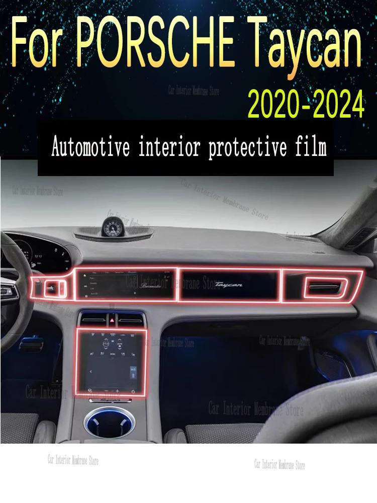 

For PORSCHE Taycan 2020-2024 Gearbox Panel Navigation Screen Automotive Interior TPU Protective Film Cover Anti-Scratch Sticker