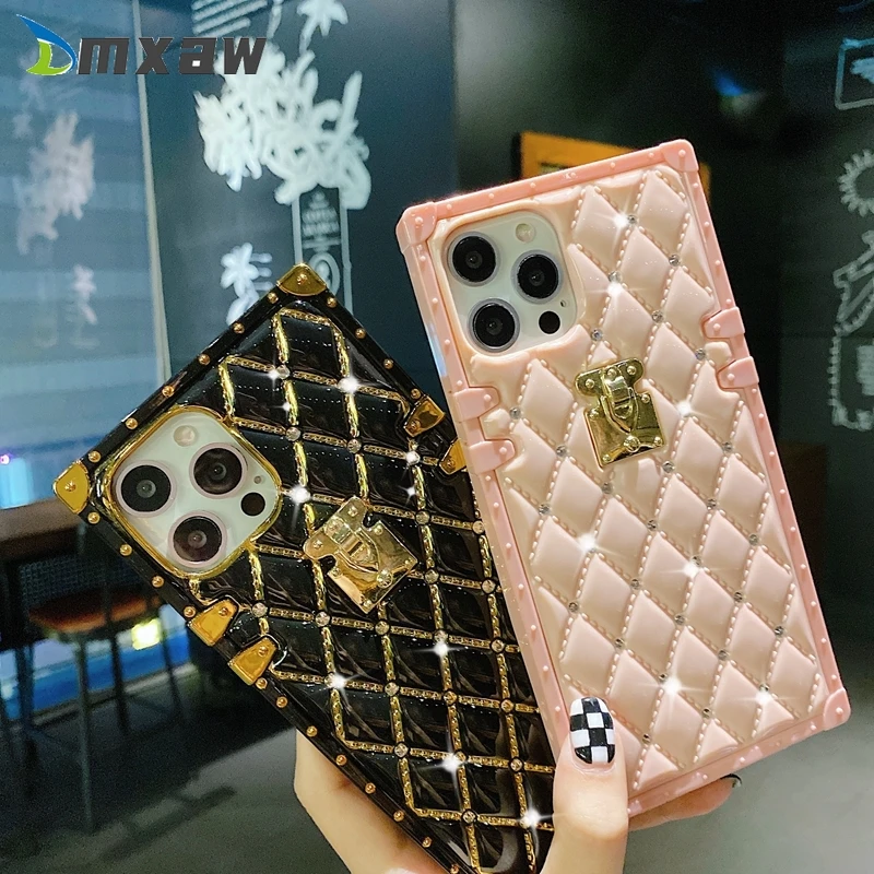 

Lambskin elegant flash diamond mobile case For Samsung Galaxy S22 S21 Ultra Plus FE Note 20 Ultra A52 A50 A50S A30S casing