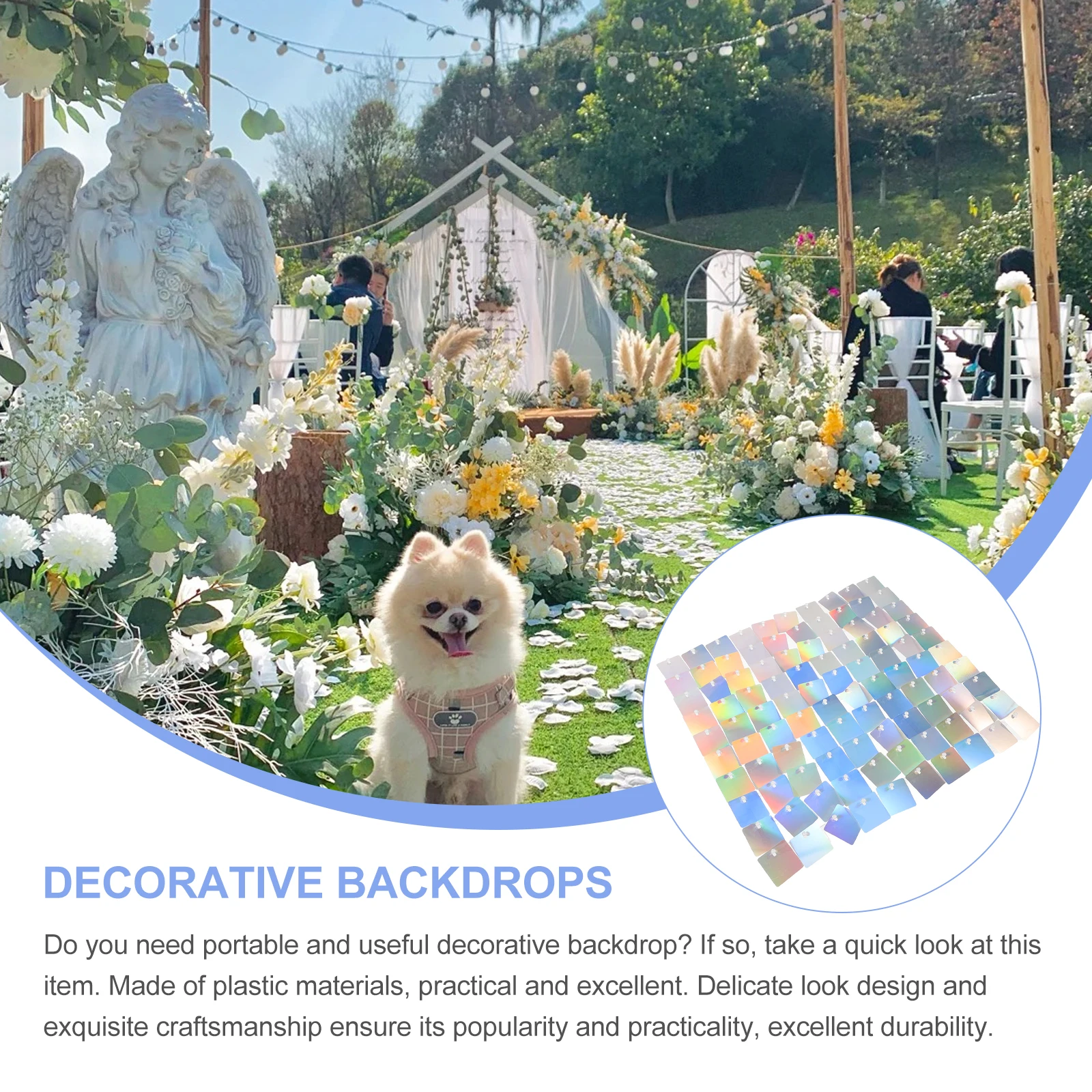

Wind Motion Film Background Board Sequin Decorative Backdrop for Party Weddings Birthday Disco Wall Panel Glitter Shimmer