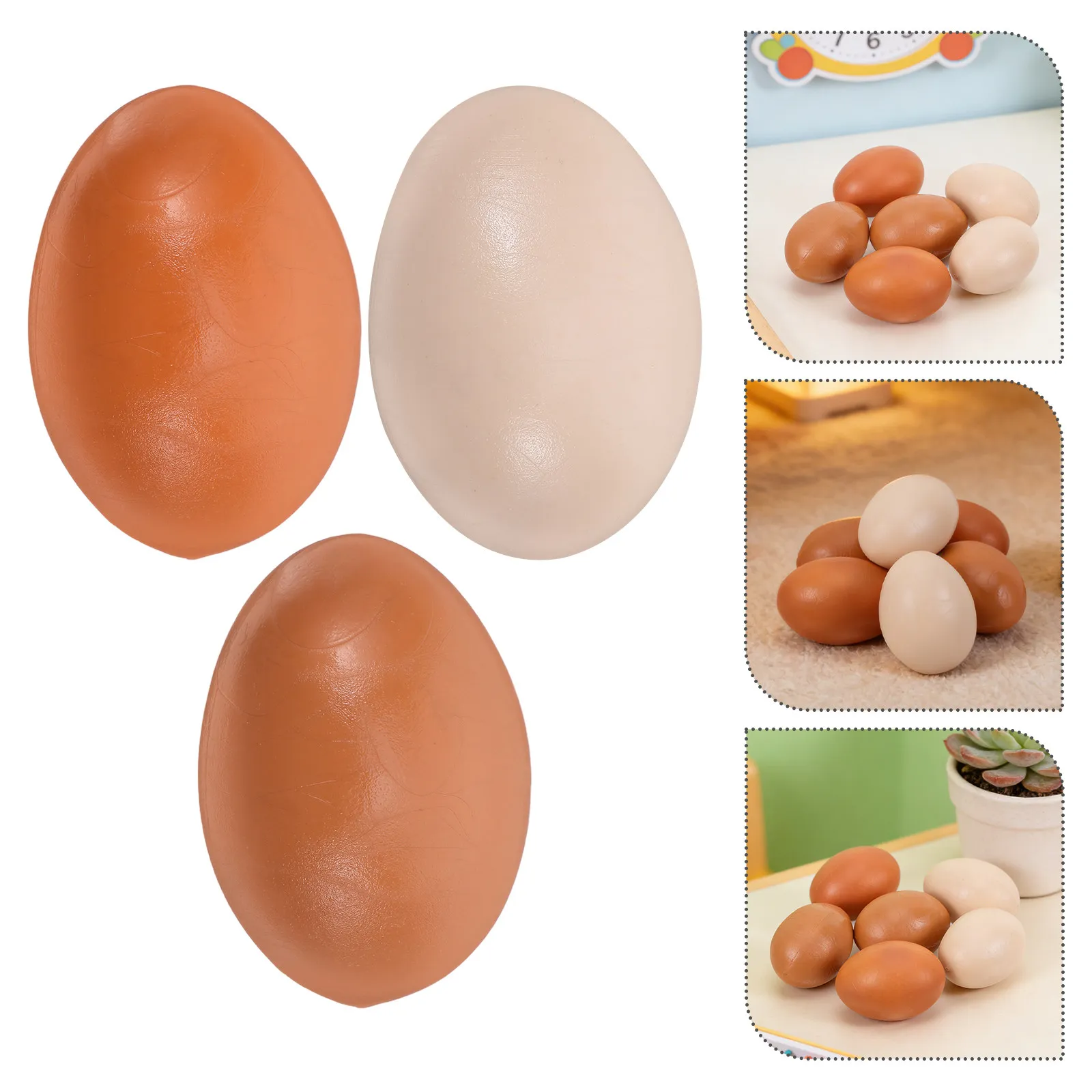 

Набор из 6 реалистичных искусственных куриных яиц для декора кухни, пасхальных поделок, игр и сюжетно-ролевых игр