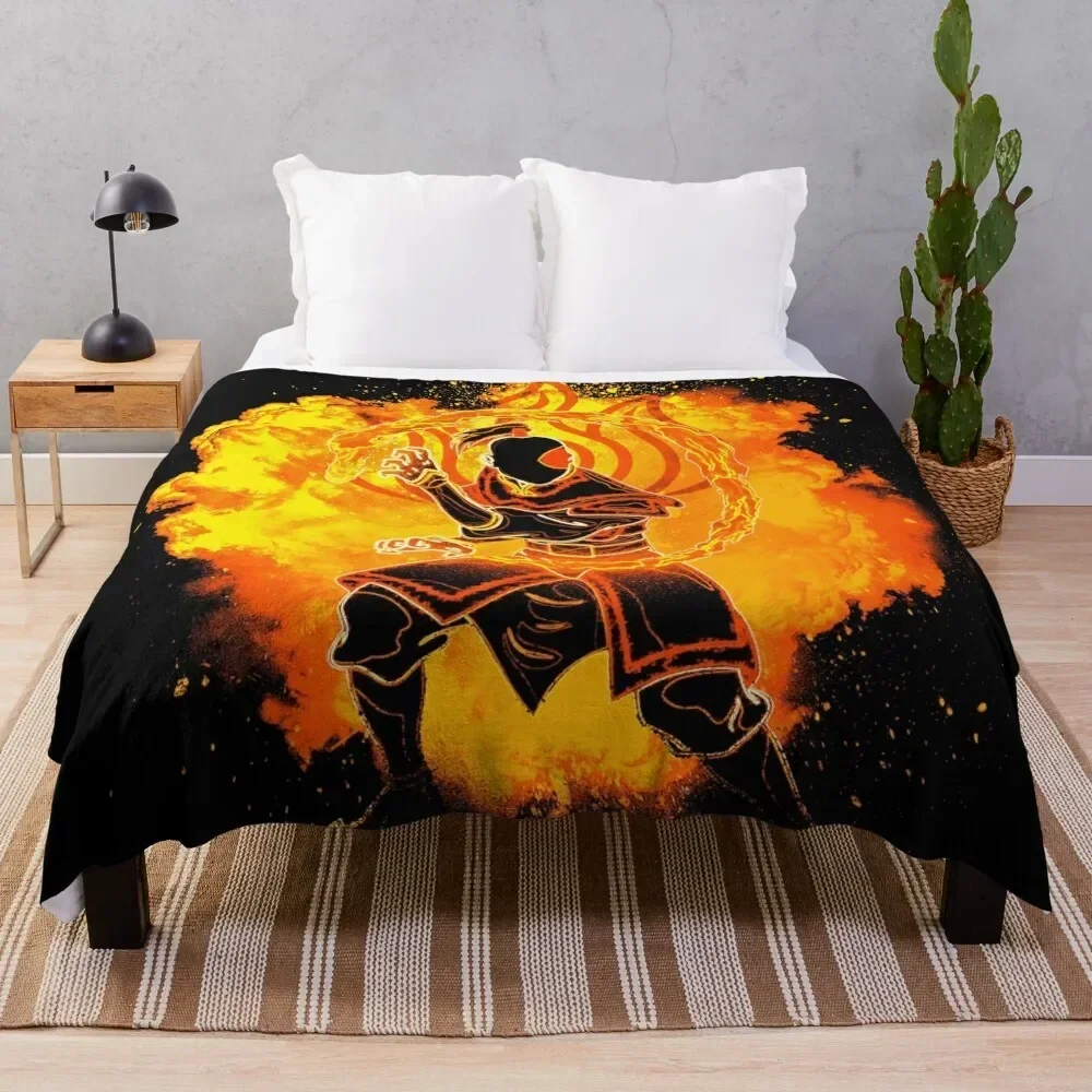 Soul of the Firebender Throw Blanket Bed Fashionable Travel Furry Blankets