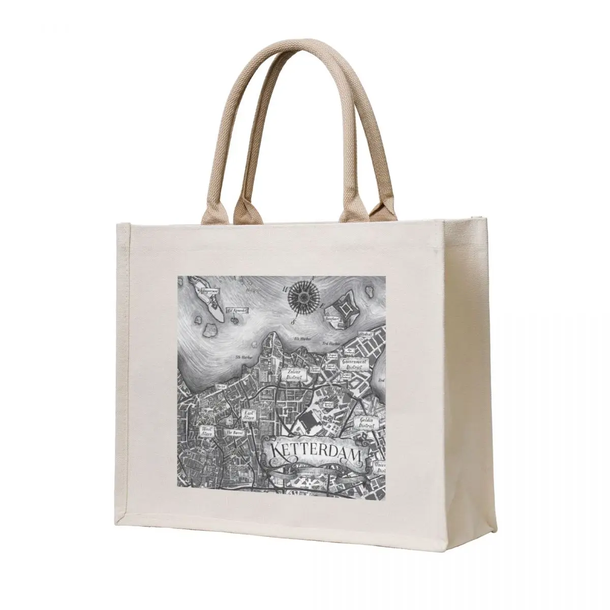 

Ketterdam (Grayscale) Tote Bag Beach bag Women's shopping bag shopping cart bags sacs de shopping